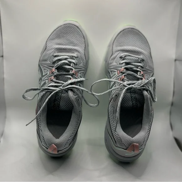 Asics Women's Athletic Shoes in Light Gray with Mint and Coral Accents - Picture 7 of 7